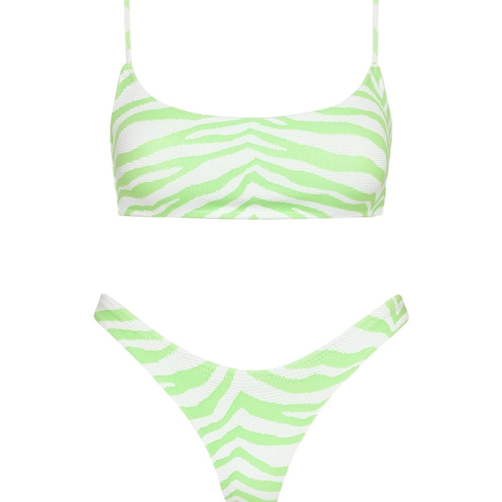 Triangl Bikini- Green Zebra print